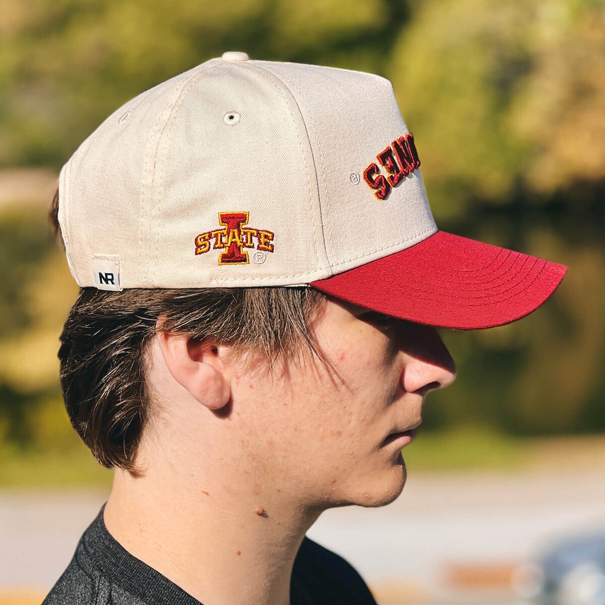 No Rivals Cyclones Upside Down Beige & Cardinal Adjustable Hat